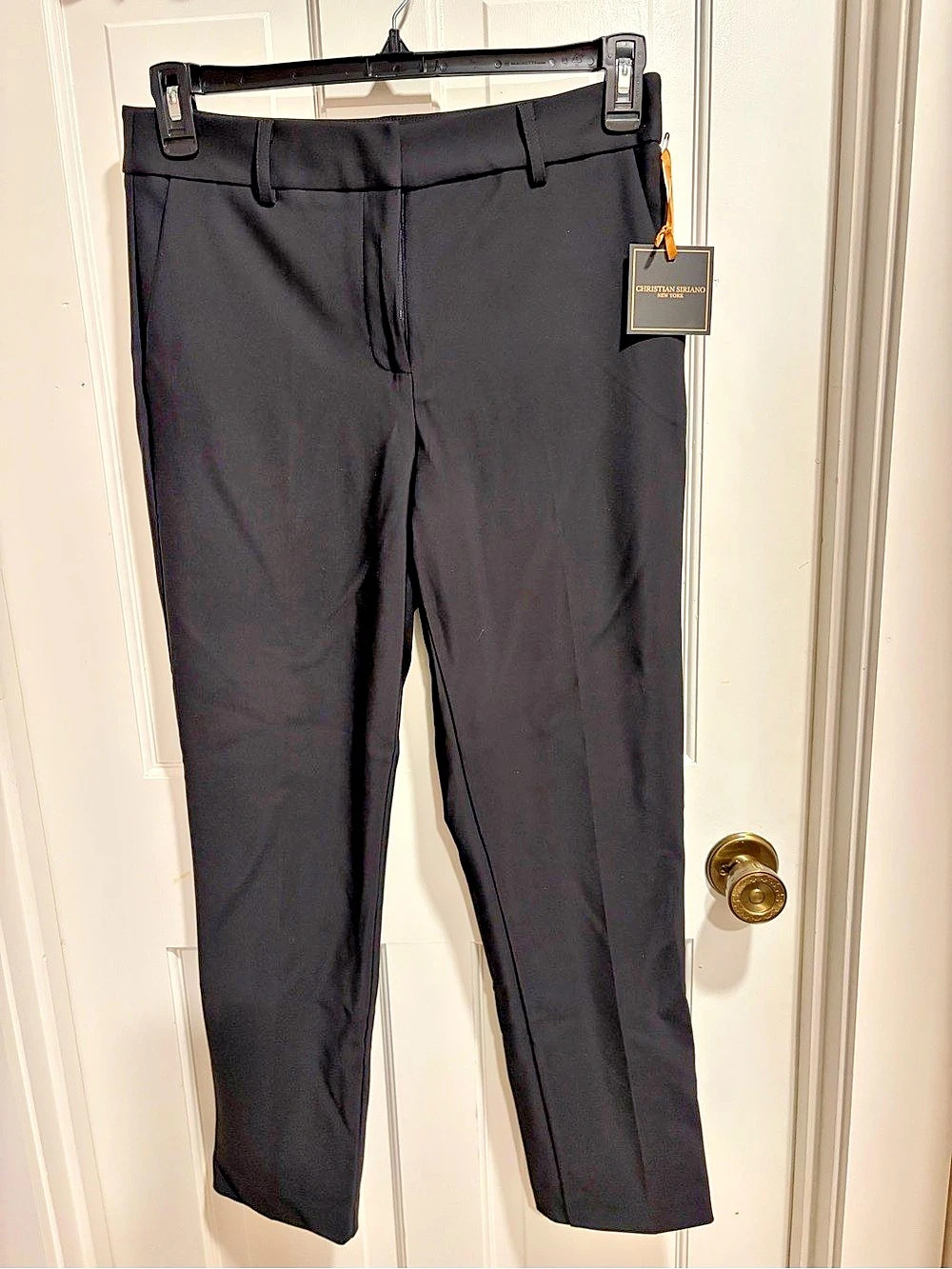 Christian Siriano Black Straight Leg Pants Size 8 NWT